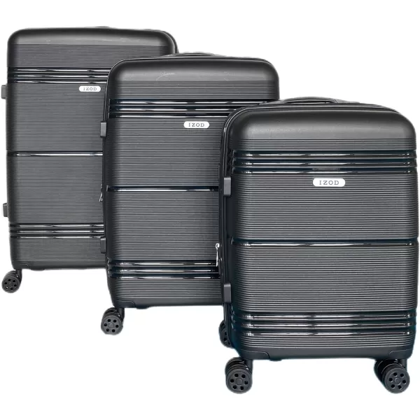 IZOD Polycarbonate Hard shell Expandable Lightweight 360 Dual Spinning Wheels Combo Lock 28", 24", 20" 3 Piece Luggage Set 