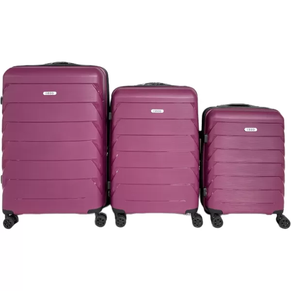 IZOD Polycarbonate Hard shell Expandable Lightweight 360 Dual Spinning Wheels Combo Lock 28", 24", 20" 3 Piece Luggage Set 