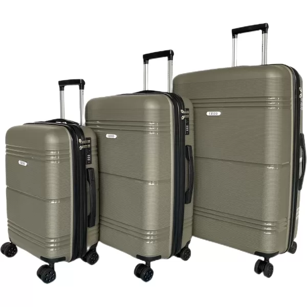 IZOD Polycarbonate Hard shell Expandable Lightweight 360 Dual Spinning Wheels Combo Lock 28", 24", 20" 3 Piece Luggage Set 