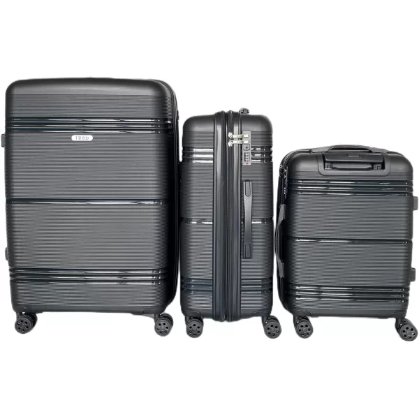 IZOD Polycarbonate Hard shell Expandable Lightweight 360 Dual Spinning Wheels Combo Lock 28", 24", 20" 3 Piece Luggage Set 