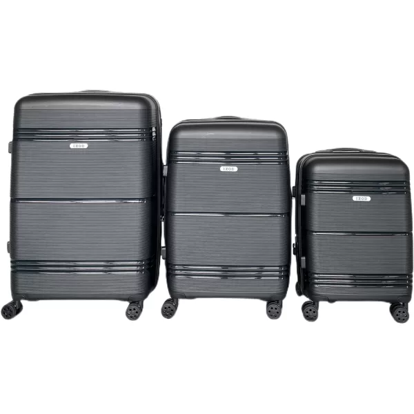 IZOD Polycarbonate Hard shell Expandable Lightweight 360 Dual Spinning Wheels Combo Lock 28", 24", 20" 3 Piece Luggage Set 