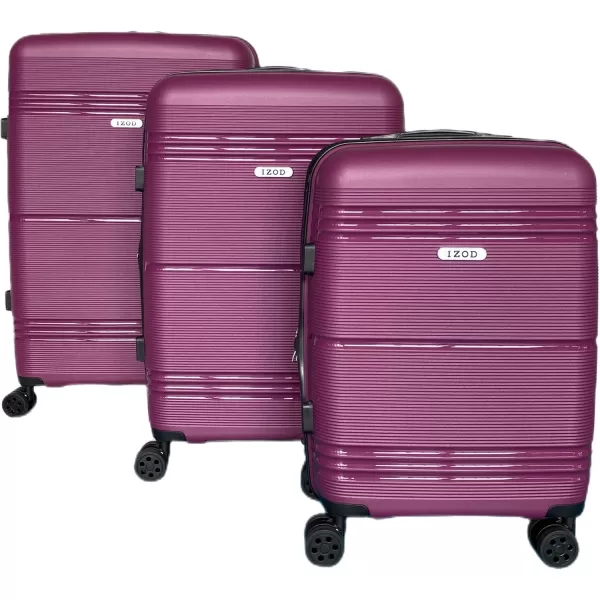 IZOD Polycarbonate Hard shell Expandable Lightweight 360 Dual Spinning Wheels Combo Lock 28", 24", 20" 3 Piece Luggage Set 