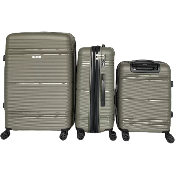 IZOD Polycarbonate Hard shell Expandable Lightweight 360 Dual Spinning Wheels Combo Lock 28", 24", 20" 3 Piece Luggage Set 