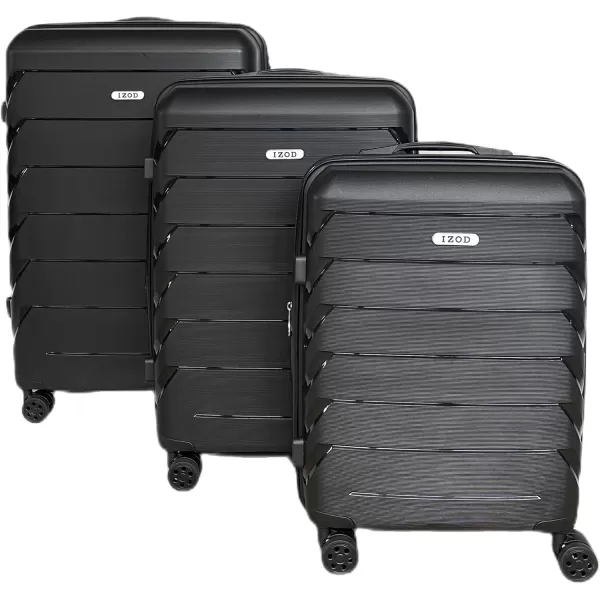 IZOD Polycarbonate Hard shell Expandable Lightweight 360 Dual Spinning Wheels Combo Lock 28", 24", 20" 3 Piece Luggage Set 