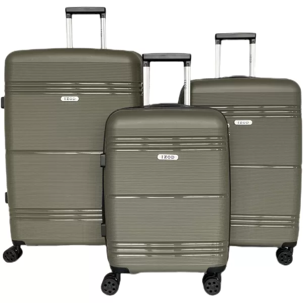 IZOD Polycarbonate Hard shell Expandable Lightweight 360 Dual Spinning Wheels Combo Lock 28", 24", 20" 3 Piece Luggage Set 