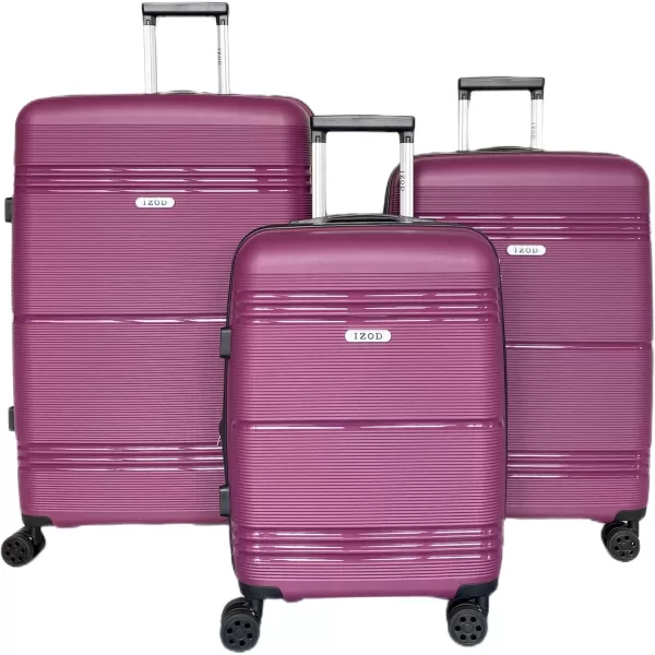 IZOD Polycarbonate Hard shell Expandable Lightweight 360 Dual Spinning Wheels Combo Lock 28", 24", 20" 3 Piece Luggage Set 