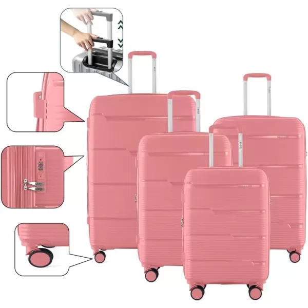 IZOD Polycarbonate Hard shell Expandable Lightweight 360 Dual Spinning Wheels Combo Lock 28", 24", 20" 3 Piece Luggage Set 