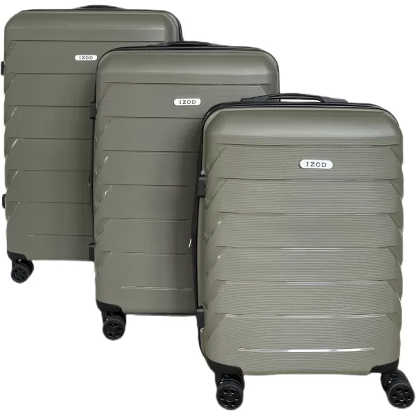 IZOD Polycarbonate Hard shell Expandable Lightweight 360 Dual Spinning Wheels Combo Lock 28", 24", 20" 3 Piece Luggage Set 