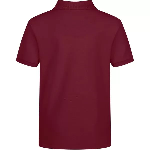 IZOD boys School Uniform Short Sleeve Polo Shirt, Button Closure, Comfortable &amp; Soft Pique Fabric