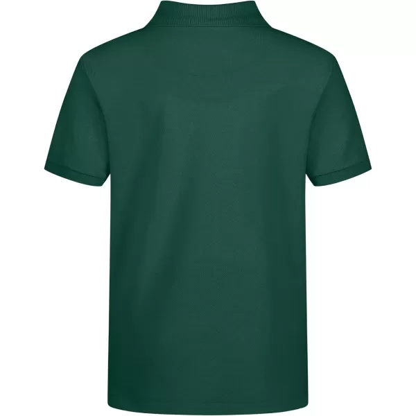 IZOD boys School Uniform Short Sleeve Polo Shirt, Button Closure, Comfortable &amp; Soft Pique Fabric
