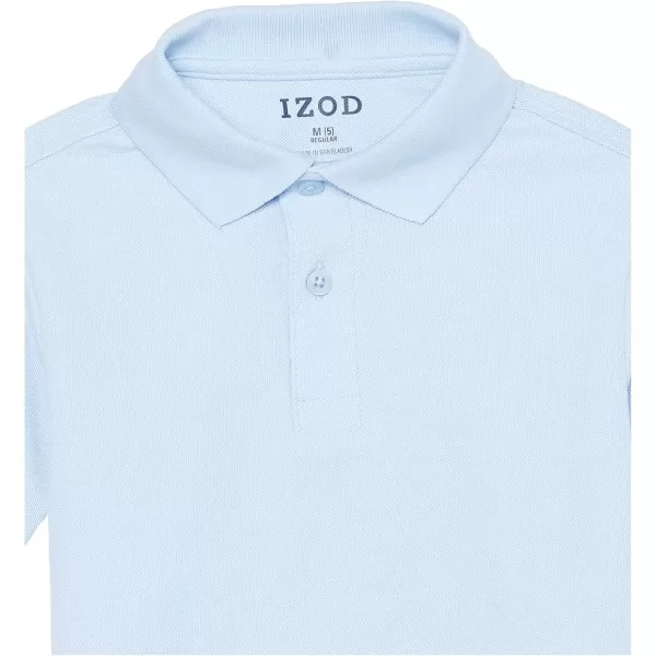 IZOD boys School Uniform Short Sleeve Polo Shirt, Button Closure, Comfortable &amp; Soft Pique Fabric
