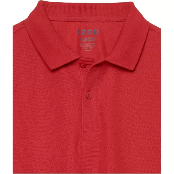 IZOD boys School Uniform Short Sleeve Polo Shirt, Button Closure, Comfortable &amp; Soft Pique Fabric