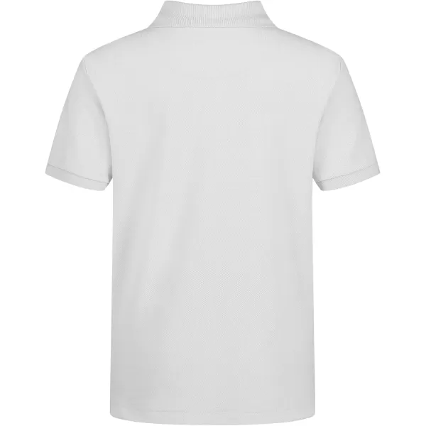 IZOD boys School Uniform Short Sleeve Polo Shirt, Button Closure, Comfortable &amp; Soft Pique Fabric