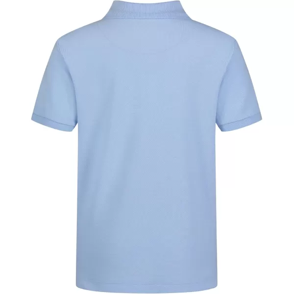 IZOD boys School Uniform Short Sleeve Polo Shirt, Button Closure, Comfortable &amp; Soft Pique Fabric