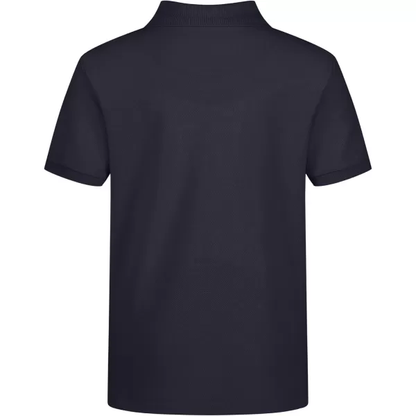 IZOD boys School Uniform Short Sleeve Polo Shirt, Button Closure, Comfortable &amp; Soft Pique Fabric