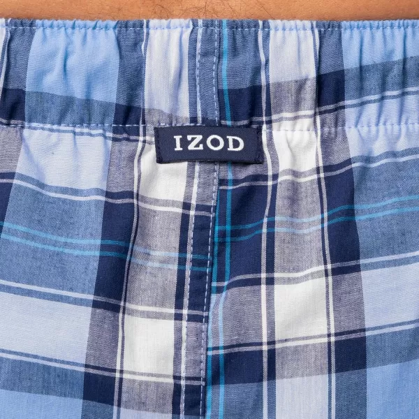 IZOD mens Printed Poplin Relaxed Fit Drawstring Sleep Shorts