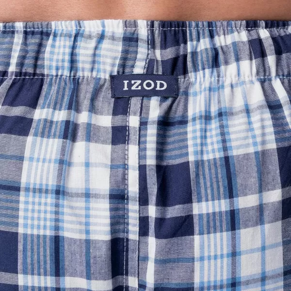 IZOD mens Printed Poplin Relaxed Fit Drawstring Sleep Shorts