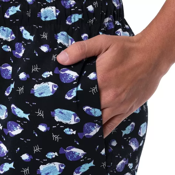 IZOD mens Printed Poplin Relaxed Fit Drawstring Sleep Shorts