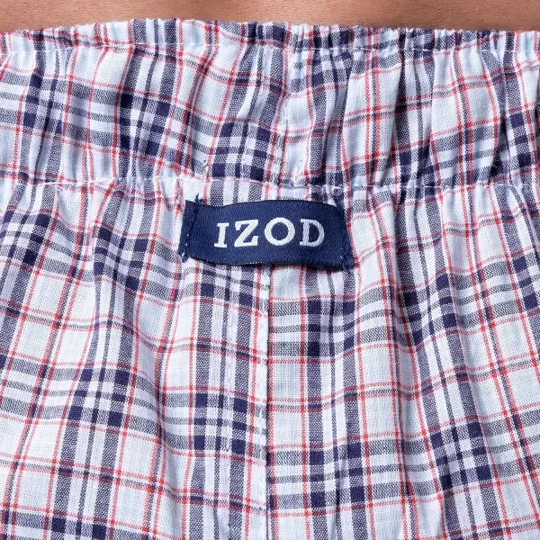 IZOD mens Printed Poplin Relaxed Fit Drawstring Sleep Shorts