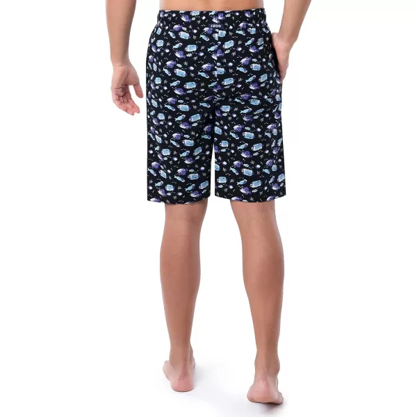 IZOD mens Printed Poplin Relaxed Fit Drawstring Sleep Shorts