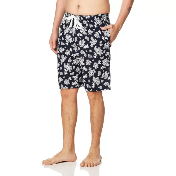 IZOD mens Printed Poplin Relaxed Fit Drawstring Sleep Shorts