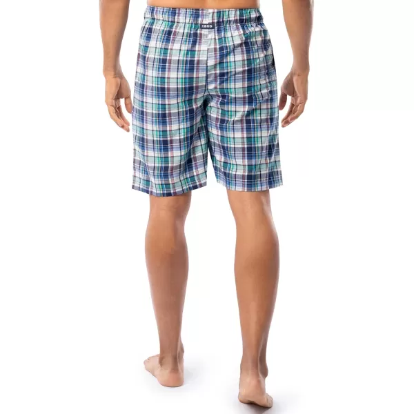 IZOD mens Printed Poplin Relaxed Fit Drawstring Sleep Shorts