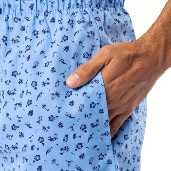 IZOD mens Printed Poplin Relaxed Fit Drawstring Sleep Shorts
