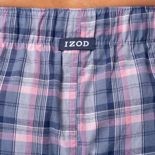 IZOD mens Printed Poplin Relaxed Fit Drawstring Sleep Shorts