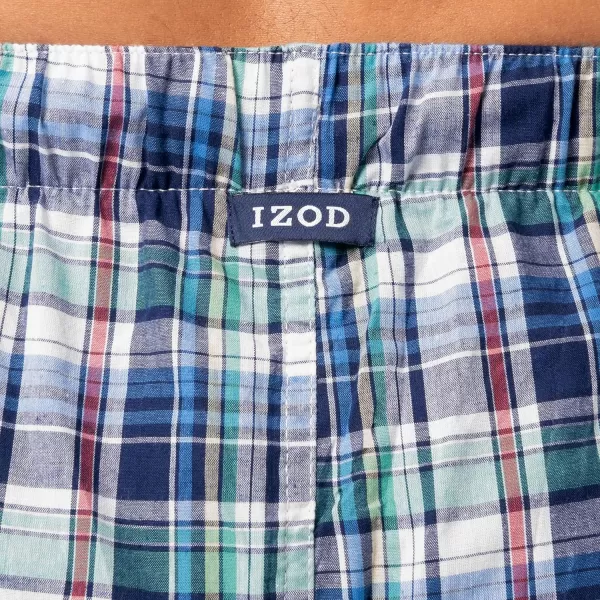 IZOD mens Printed Poplin Relaxed Fit Drawstring Sleep Shorts
