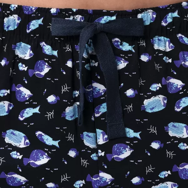 IZOD mens Printed Poplin Relaxed Fit Drawstring Sleep Shorts
