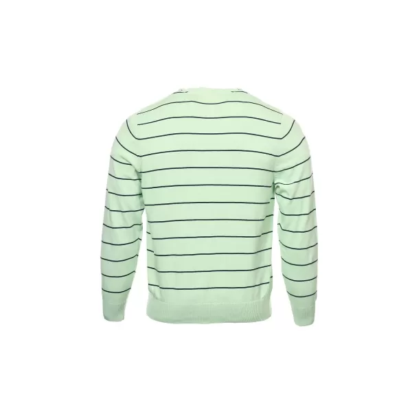 Izod Men's Striped Crew Neck Shirt Pastel Green XL