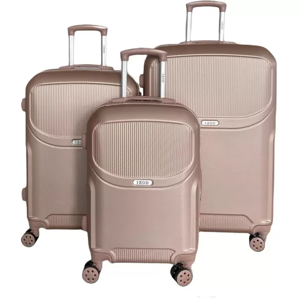 IZOD ABS Hard Shell Expandable Luggage Set - Durable ABS Hard Shell Construction - Double Water-Resistant Nylon Coil – Versatile Sizes 28", 24", 20" - 3-Piece Spinner Luggage Set 