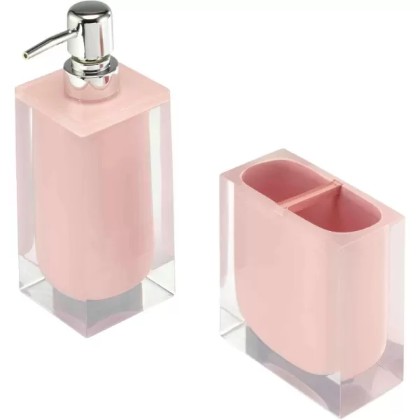 IZOD Accessories Resin Bathroom Essentials, 2pc Bath Set, Pink