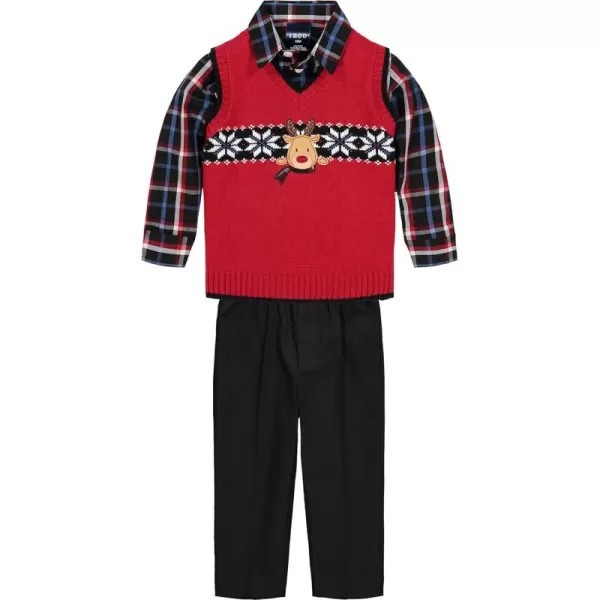 IZOD Baby Boys' 3-Piece Sweater Vest Set with Sweater, Collared Dress Shirt, and Pants