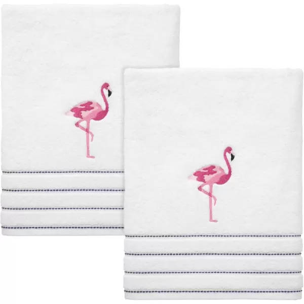 IZOD Bathroom Accessories Flamingo Collection, Bath Rug , White