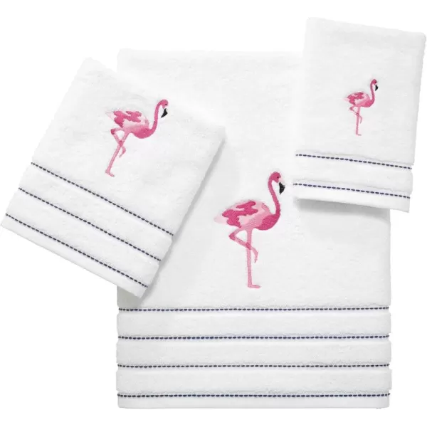 IZOD Bathroom Accessories Flamingo Collection, Bath Rug , White