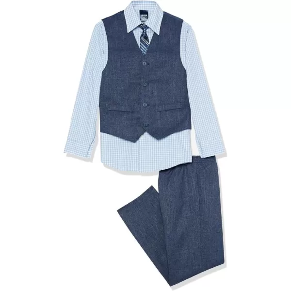 IZOD Boys' 4-Piece Set with Collared Dress Shirt, Tie, Vest, and Pants