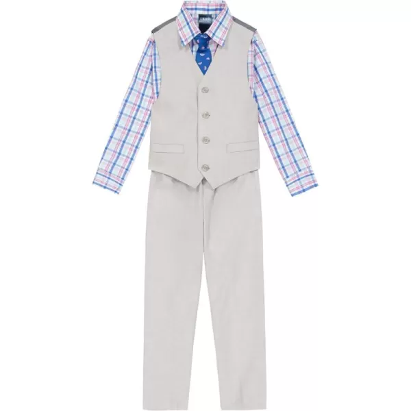 IZOD Boys' 4-Piece Set with Collared Dress Shirt, Tie, Vest, and Pants