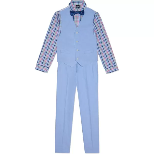 IZOD Boys' 4-Piece Set with Collared Dress Shirt, Tie, Vest, and Pants