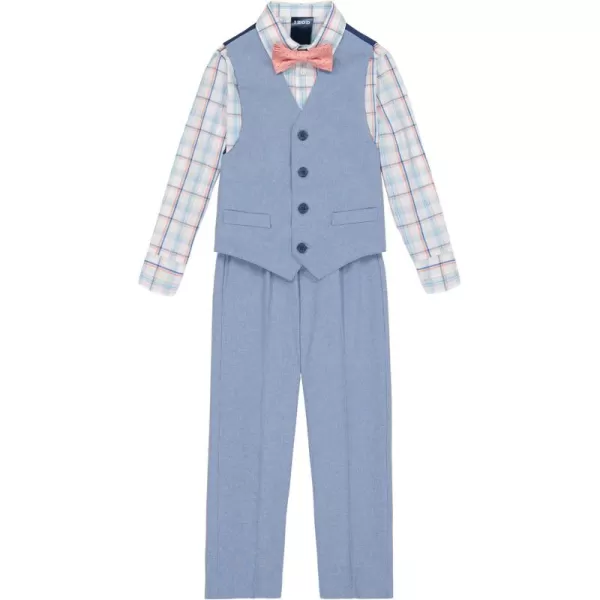 IZOD Boys' 4-Piece Set with Collared Dress Shirt, Tie, Vest, and Pants