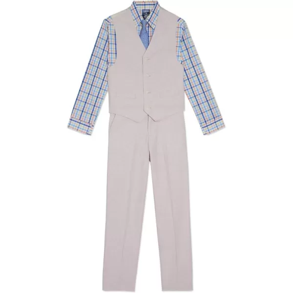 IZOD Boys' 4-Piece Set with Collared Dress Shirt, Tie, Vest, and Pants