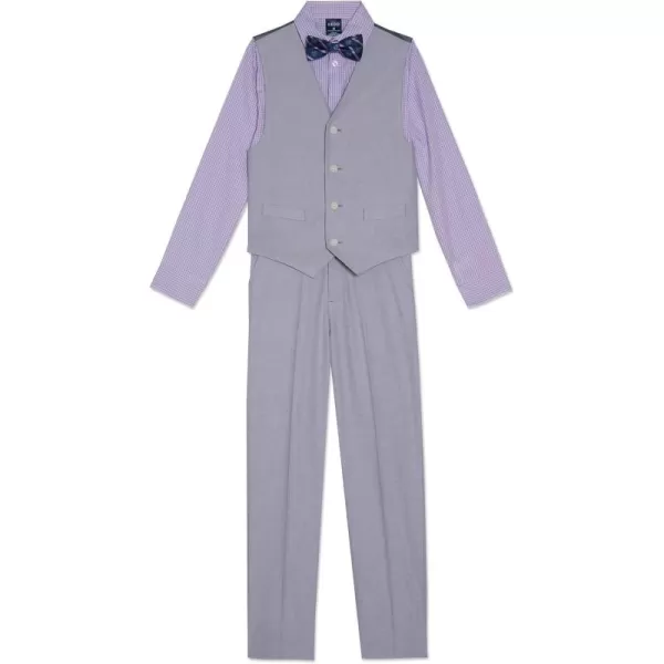 IZOD Boys' 4-Piece Set with Collared Dress Shirt, Tie, Vest, and Pants