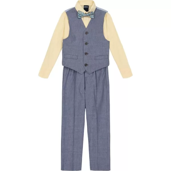 IZOD Boys' 4-Piece Set with Collared Dress Shirt, Tie, Vest, and Pants