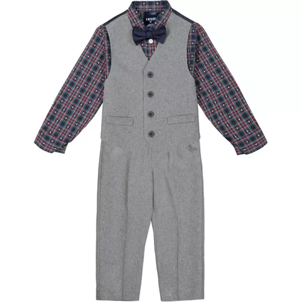 IZOD Boys' 4-Piece Set with Collared Dress Shirt, Tie, Vest, and Pants