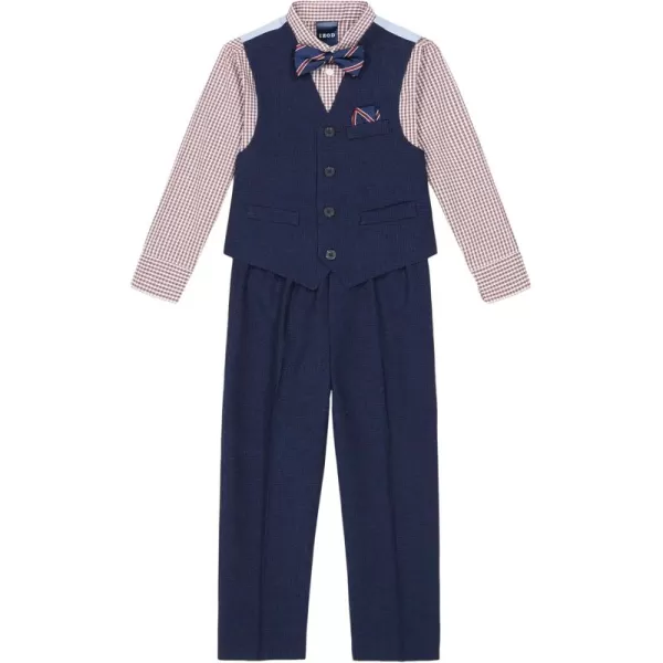 IZOD Boys' 4-Piece Set with Collared Dress Shirt, Tie, Vest, and Pants