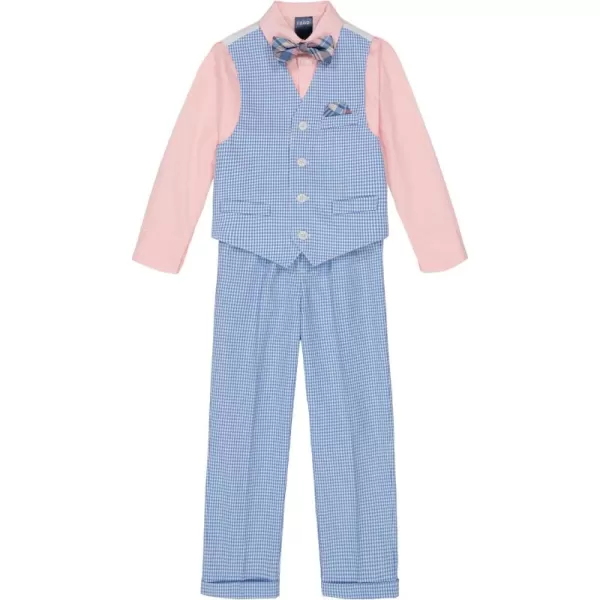 IZOD Boys' 4-Piece Set with Collared Dress Shirt, Tie, Vest, and Pants