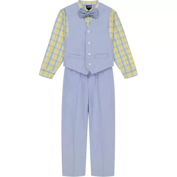 IZOD Boys' 4-Piece Set with Collared Dress Shirt, Tie, Vest, and Pants