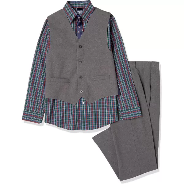 IZOD Boys' 4-Piece Set with Collared Dress Shirt, Tie, Vest, and Pants