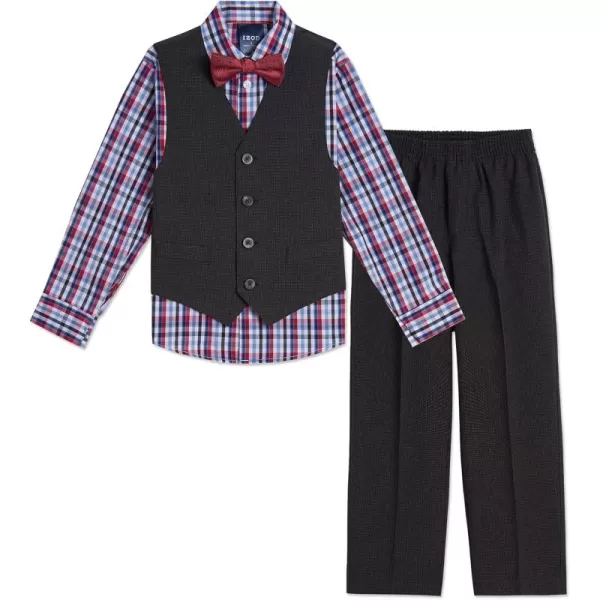 IZOD Boys' 4-Piece Set with Collared Dress Shirt, Tie, Vest, and Pants