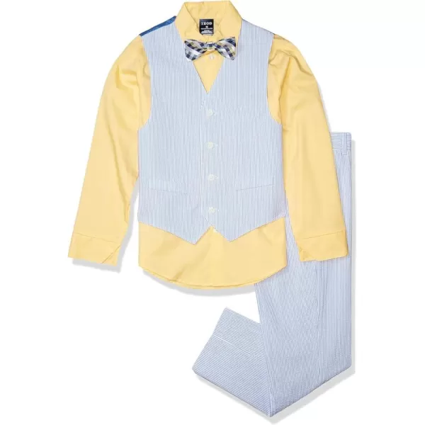 IZOD Boys' 4-Piece Set with Collared Dress Shirt, Tie, Vest, and Pants
